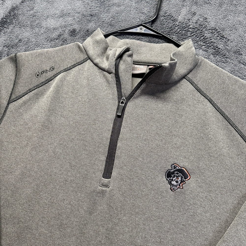 Oklahoma State Ping Quarter Zip Pullover Mens Medium Gray Sensorwarm Golf Pete